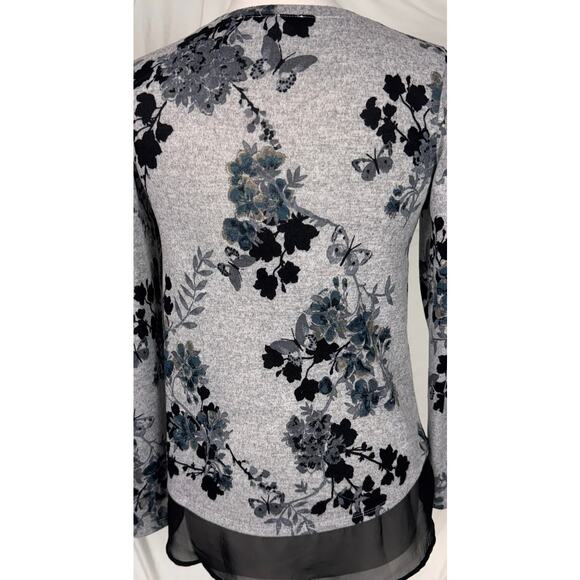 Maurices XS Black Grey Long Sleeve Tunic Top Polyester Spandex - Picture 6 of 8